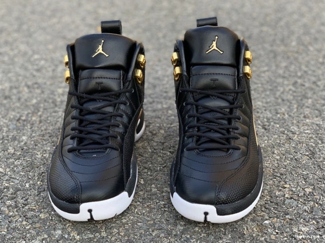 HYPE Air 'Reptile' Black 12 Retro Jordan AO6068-007 Gold-White Metallic 0712